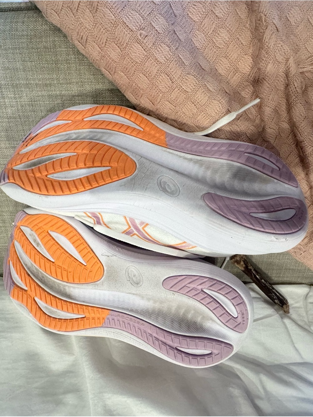 ASICS Women's White Running Shoes with Peach & Light Purple Accents - Picture 6 of 6